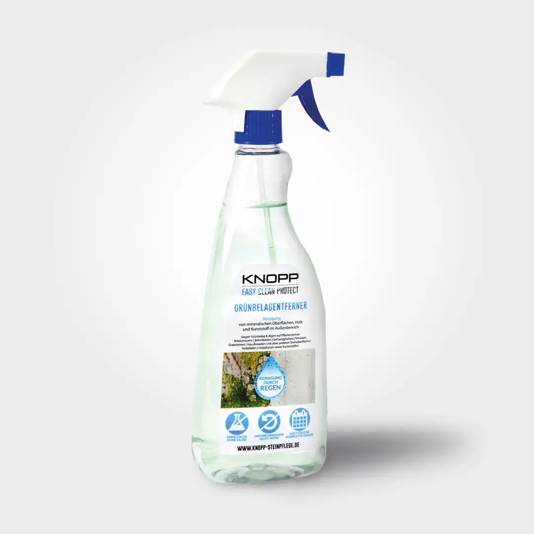 KNOPP Easy Clean Protect Grünbelagentferner 500 ml Produktbild – gebrauchsfertiger Algen- und Grünbelagentferner für Terrassen, Steinflächen und Außenbereiche